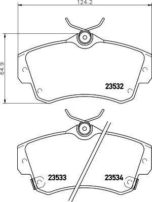 HELLA PAGID 8db355018651 -  Комплект тормозных колодок, дисковый тормоз